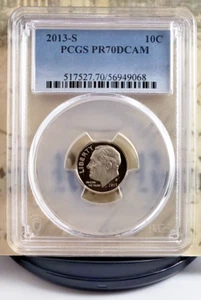 2013-S Roosevelt Proof Dime - PCGS PR70DCAM - Top Grade! 9068 - Bild 1 von 6