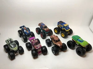 Lot Of 7 Monster Jam Trucks 1:64 Big Foot Calavera Leonardo Monster Portions - Picture 1 of 19