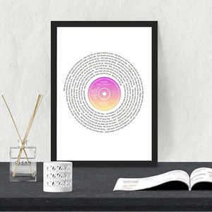 Stampa musicale lirica vinile personalizzata, prima canzone dance, disco personalizzato - Foto 1 di 7