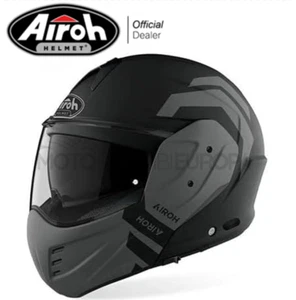 CASCO MODULARE AIROH MATHISSE ILLUSION ANTRACITE NERO OPACO MATTO REVERSIBILE - Foto 1 di 6