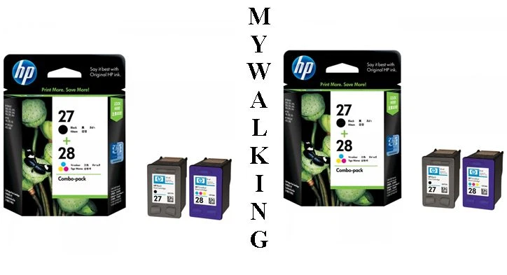 4 CARTUCCE INCHIOSTRO ORIGINALI 2 X HP 28 COLORE E 2 X HP 27 NERO FASTPOSTAGE - Immagine 1 di 1