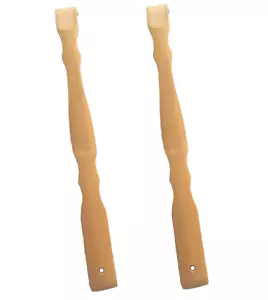 2Pcs Wooden Bamboo Back Scratcher Long Handle Itch Relief Finger-Like Scratchers - Picture 1 of 5