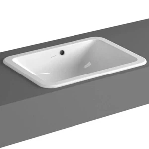 Vitra S20 Compact Countertop Inset Basin Front Overflow 500mm Wide - 0 Tap Hole - Picture 1 of 4