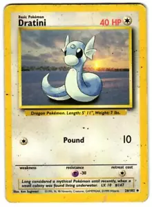 Pokemon Base Set Dratini #026/102 Uncommon Heavily played - Picture 1 of 2