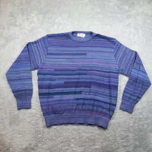 Vintage St Croix Mondo Uomo Pullover Herren Gr. XL Lila Blau Pulli Patchwork - Bild 1 von 10