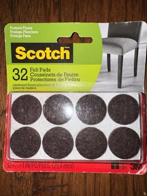 Scotch Brand 32 Felt Furniture Leg Pads Protects Floors - Image 1 of 2