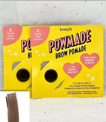 X2 Benefit Powmade Brow Pomade Shade 4 WARM DEEP BROWN .5g Sample Size - Image 1 of 4