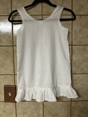 Cinta rosa blanca vintage para niñas, hecha en EE. UU., talla 6/7 Foto 1 de 4