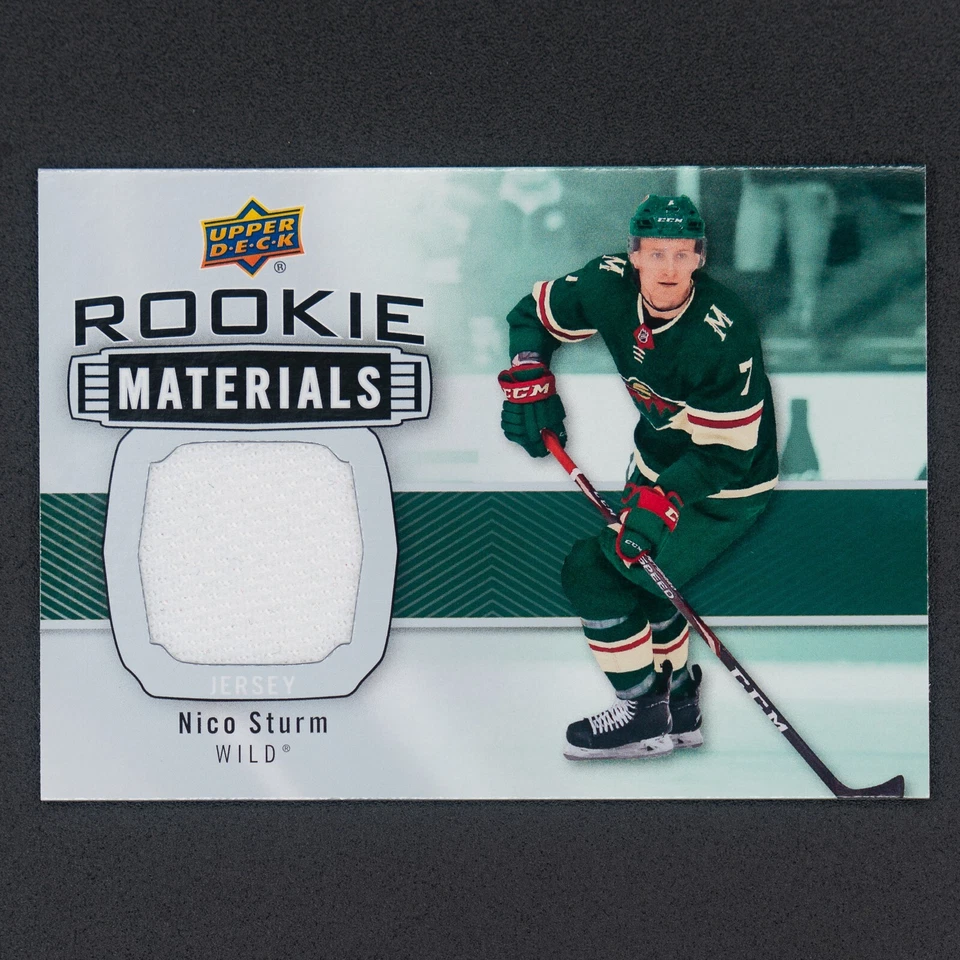 2019-20 Upper Deck Series 2 ROOKIE Materials RM-ST NICO STURM Wild 💥💥💥 - Image 1 of 2