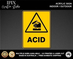 WARNING - ACID - ACRYLIC SIGN | HEALTH & SAFETY - Picture 1 of 6