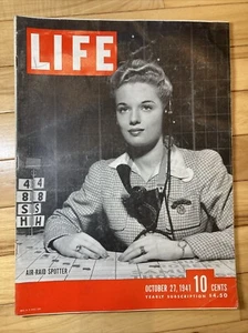 VTG Life Magazine October 27 1941 Air-Raid Spotter Herbs California Painters Ads - Picture 1 of 8
