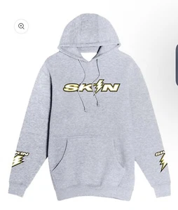 Skin Industries Team Fried Large Men's Hoodie "Bolt" Gray $60 - Picture 1 of 2