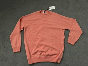 Ghiaia Cashmere Jumper Raglan Sleeves Peach Sweatshirt Fully Fashioned Medium - Picture 1 of 10