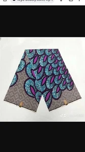 Multicolor African Fabric Wax African Print Ankara Fabrics 6 Yards 100% Cotton - Picture 1 of 1