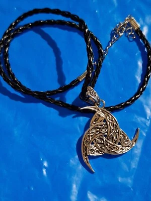 Nuevo colgante/collar amuleto vikingo nórdico ~ 20" cordón trenzado de cuero sintético negro ~ #1162 Foto 1 de 4