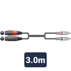 2 x Female XLR to 2 x RCA Phono Plug Twin Lead Audio Signal Patch Cable - Imagen 1 de 3
