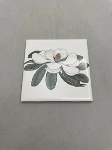 BananAppeal Appeal Ceramic Tile Tiles Magnolia White Flowers Floral 4.25 inch - Picture 1 of 5