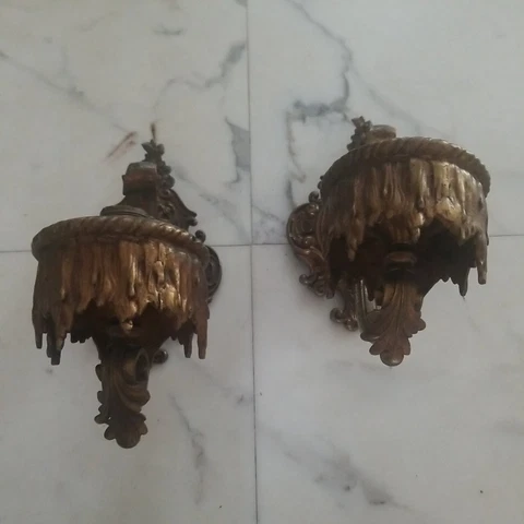 Pair of Antique Art Nouveau Gilt Bronze Sconces Cover