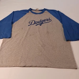 VINTAGE Lee Sport Los Angeles Dodgers Men T-Shirt Gray & Blue Baseball Size XL - Picture 1 of 14