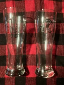 Chicago Blackhawks Pilsner Set 2 -16 Oz Glass Pilsners - Picture 1 of 3