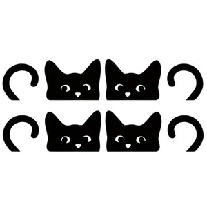 8pcs Car Rearview Mirror Peeking At Cat Stealing Glances Funny Stickers Cartoon - Picture 1 of 8