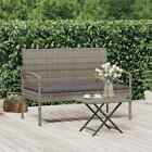 Vidaxl Garden Bench With Cushion Grey 105 Cm Poly Rattan