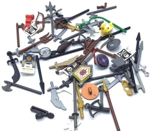 LEGO LOT OF CASTLE ACCESSORIES WEAPONS AXE SWORDS BOWS SHIELD MINIFIGURE PARTS - Picture 1 of 1