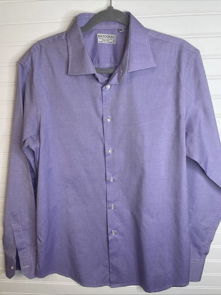 Camisa de vestir Bazooka para hombre italiana de tela fina lavanda 43 (L/Xl) 17 cuello Foto 1 de 4
