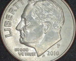 2010 P Grease Strike Field Restricted Roosevelt Dime US Coin 10c - Picture 1 of 4