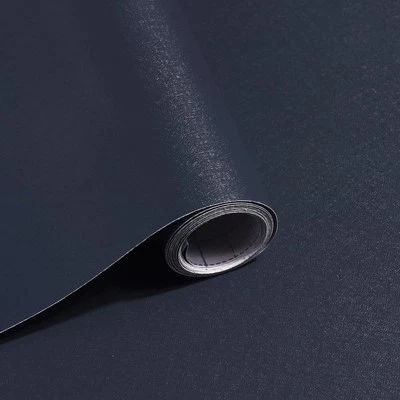 393"x17.7" Dark Blue Peel and Stick Wallpaper Contact Paper Solid Color Self - Image 1 of 4