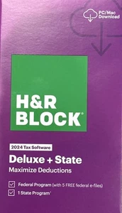 H&R Block 2024 Deluxe + State Tax Software PC - Picture 1 of 2