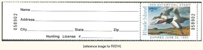 HALFPRICEDUCK Rhode Island Duck Stamp 1989 $7.50 Hunter - Image 1 of 1