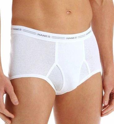 Hanes Mens White Briefs 9-PACK Sizes M-3X Tagless Full Rise Underwear - Image 1 of 2