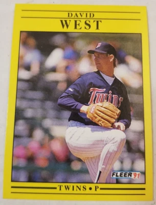 ⚾ VINTAGE ⚾ 1991 Fleer ⚾ #627 David West ⚾ Twins ⚾ /w Free Sleeve ⚾ - Image 1 of 2