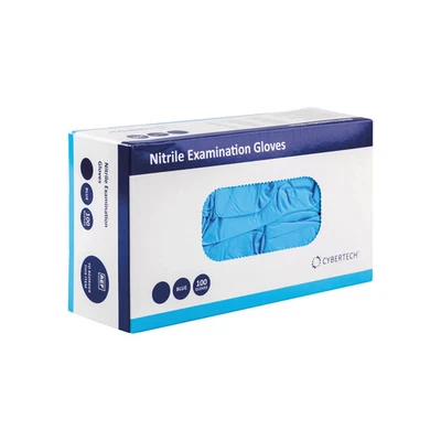 BLUE NITRILE GLOVES DISPOSABLE MEDICAL EXAMINATION GLOVES LATEX & POWDER FREE - Image 1 of 2