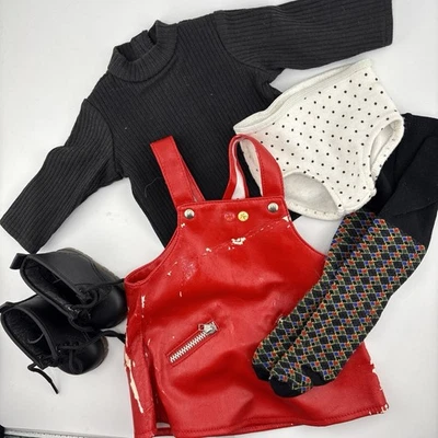 American Girl Doll of Today Pleasant Company Red Vinyl Jumper Meet Outfit Read - Image 1 of 4