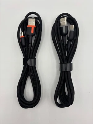 USB to USB C Charger Cable 6.5 ft, Grey/Orange - Pack of 2 - Image 1 of 4