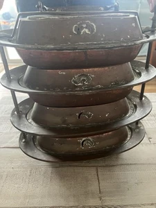 Vintage ottomano turco militare Tiffin / lunchbox 4 livelli impilabile - Foto 1 di 14