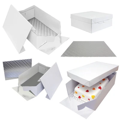PME Oblong Cake Baking Sugarcraft Box & Board Stand Decoration Card 15" X 11" - Image 1 of 4