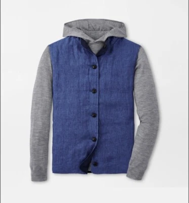 Mens PETER MILLAR Journeyman Linen Reversible Gilet Vest Jacket Blue XXL $600 - Image 1 of 4
