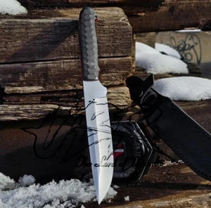 UBR PERSONALIZADO HECHO A MANO D2 HERRAMIENTA ACERO CAZA BOWIE CUCHILLO CON MANGO MICARTA - Imagen 1 de 2