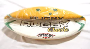Brandneu Steeden Classic Touch Rugby Synthetikball Hergestellt in Indien Grün Gelb - Bild 1 von 7