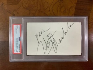 Wilt Chamberlain PSA DNA Coa Signed 3x5 Index Card Cut Autograph PEACE - Picture 1 of 2