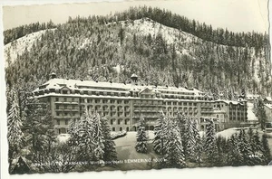 Grand Hotel Panhans Black White Postcard w/ Cancelled Stamps Snow scene 1965 E-5 - Picture 1 of 2