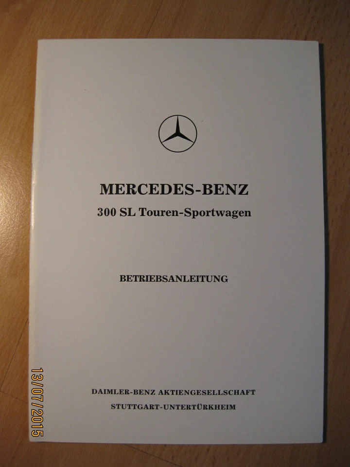 Betriebsanleitung, Bedienungsanleitung, Mercedes Benz 300 SL Tourenwagen - Bild 1 von 4