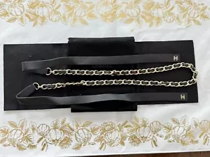 Chanel Leather And Brass Link Belt - Picture 1 of 5
