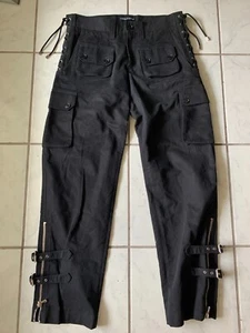 Men's Dolce & Gabbana Black Side Lace Bondage Buckle Zipper Pants IT46 VERY RARE - Picture 1 of 19
