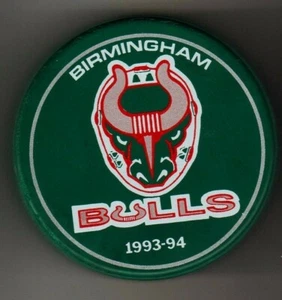 Birmingham Bulls 1994 Happy St. Patrick's Day Bull ECHL Dark Green LinCan Puck - Picture 1 of 2
