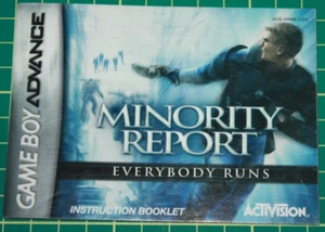 Nintendo Game Boy Advance Manual: Minority Report Everybody Runs - Picture 1 of 2