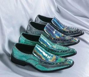 Mens Retro Color Changing Pointed Toe Chelsea Shoes Dinner Party Dress Shoes - Bild 1 von 15